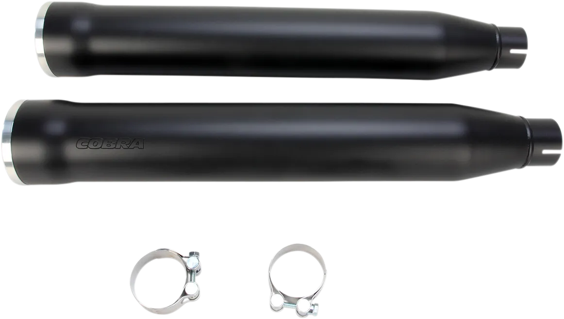 1801-0716 - COBRA 3" RPT Mufflers for '07-'17 Softail - Black 6053B