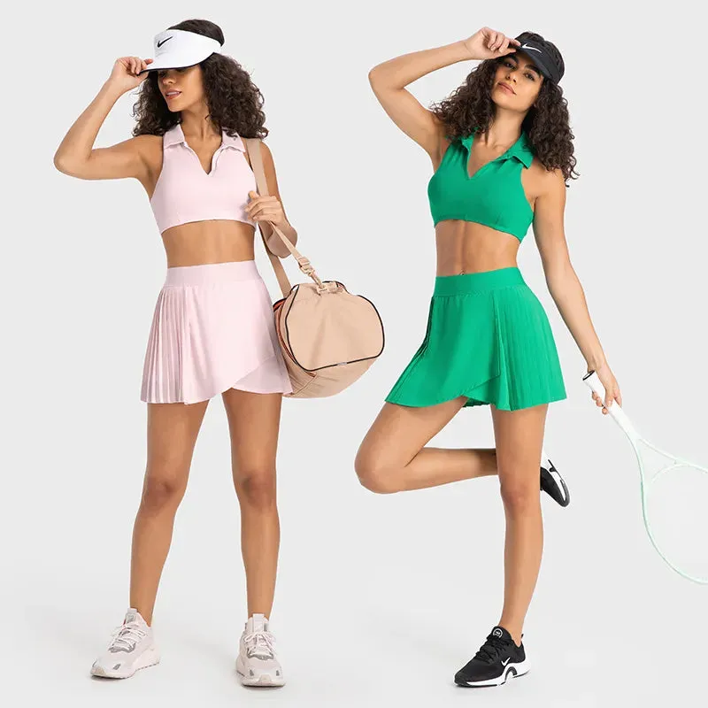 2 Pieces Sportswear Crop and Skirt Set