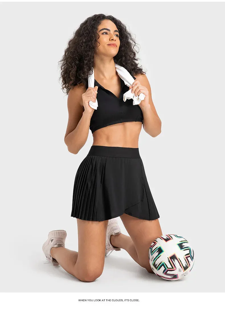 2 Pieces Sportswear Crop and Skirt Set