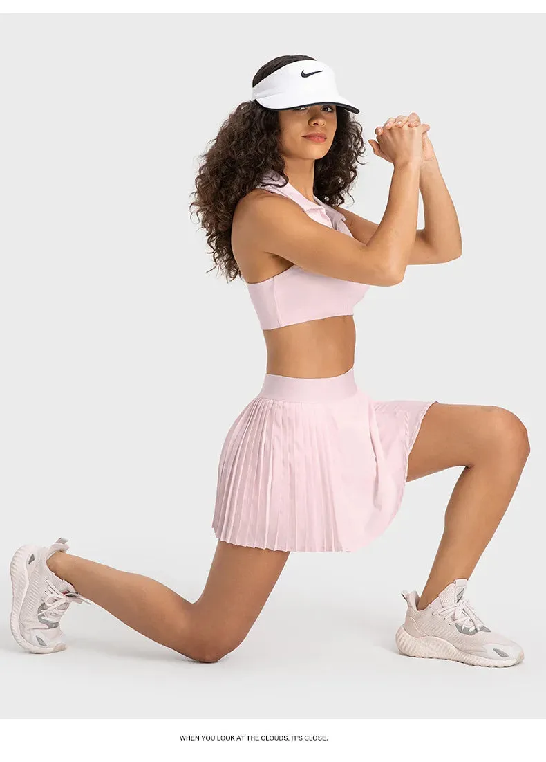 2 Pieces Sportswear Crop and Skirt Set