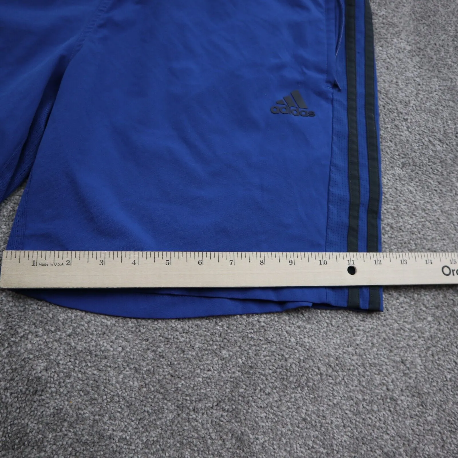 Adidas Boys Activewear Shorts High Rise Blue Large CLIMACOOL Sports Logo Shorts
