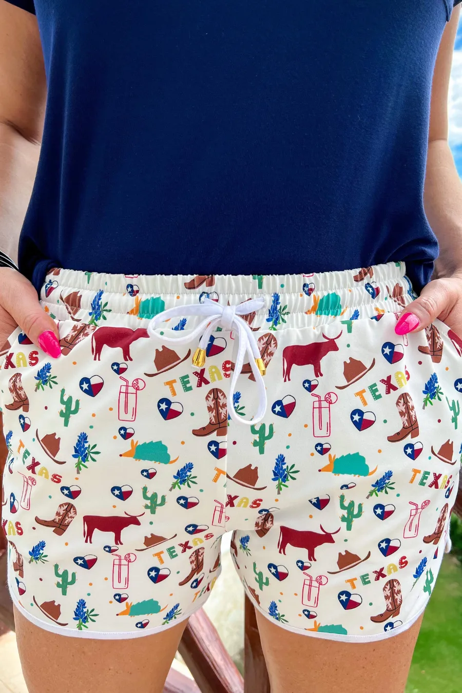 All Things Texas Drawstring Everyday Shorts