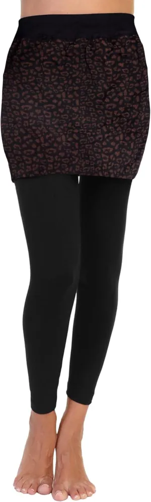 Angelina Women's Cotton Comfort High Waisted Leggings with Mini Skirt