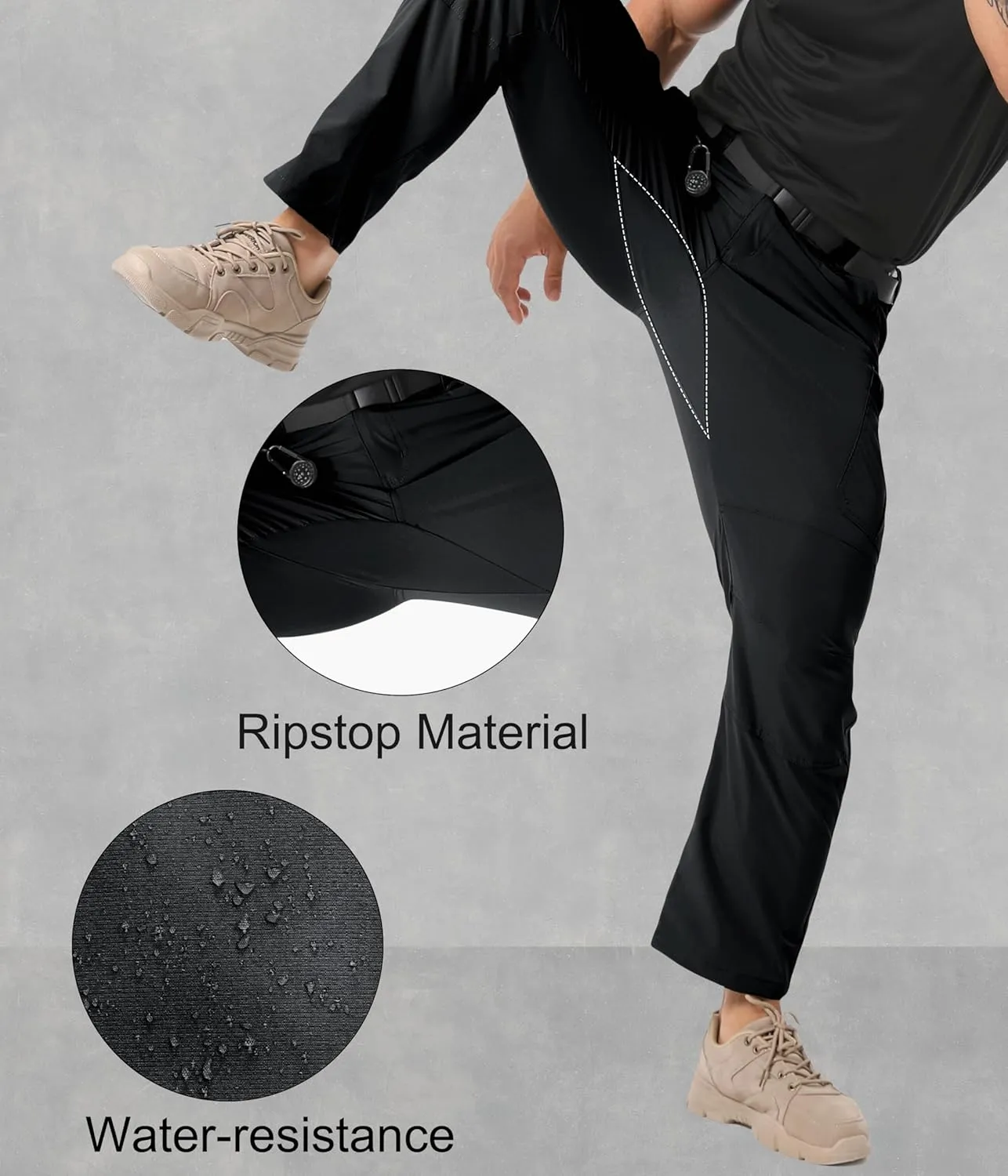 Arunlluta Mens Tactical Pants, Ripstop Water Resistant Cargo Work Pants for Men, Stretch Hiking Pants Lightweight