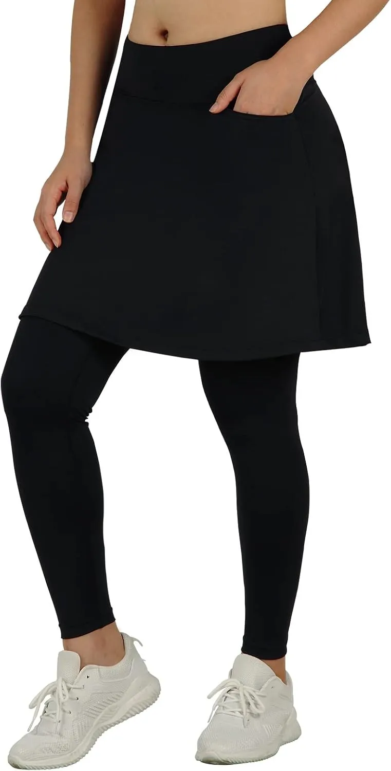 Athletic Skirt with Leggings Tennis Skirted Legging for Women with Pocket