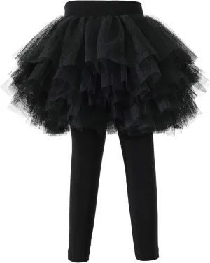 Baby Toddler Girls' Tutu Leggings Tulle Ruffle Skirted Pants 2-6T