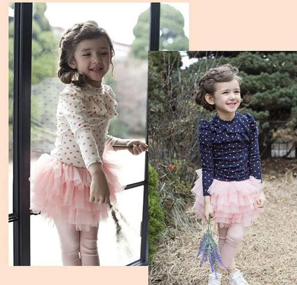 Baby Toddler Girls' Tutu Leggings Tulle Ruffle Skirted Pants 2-6T
