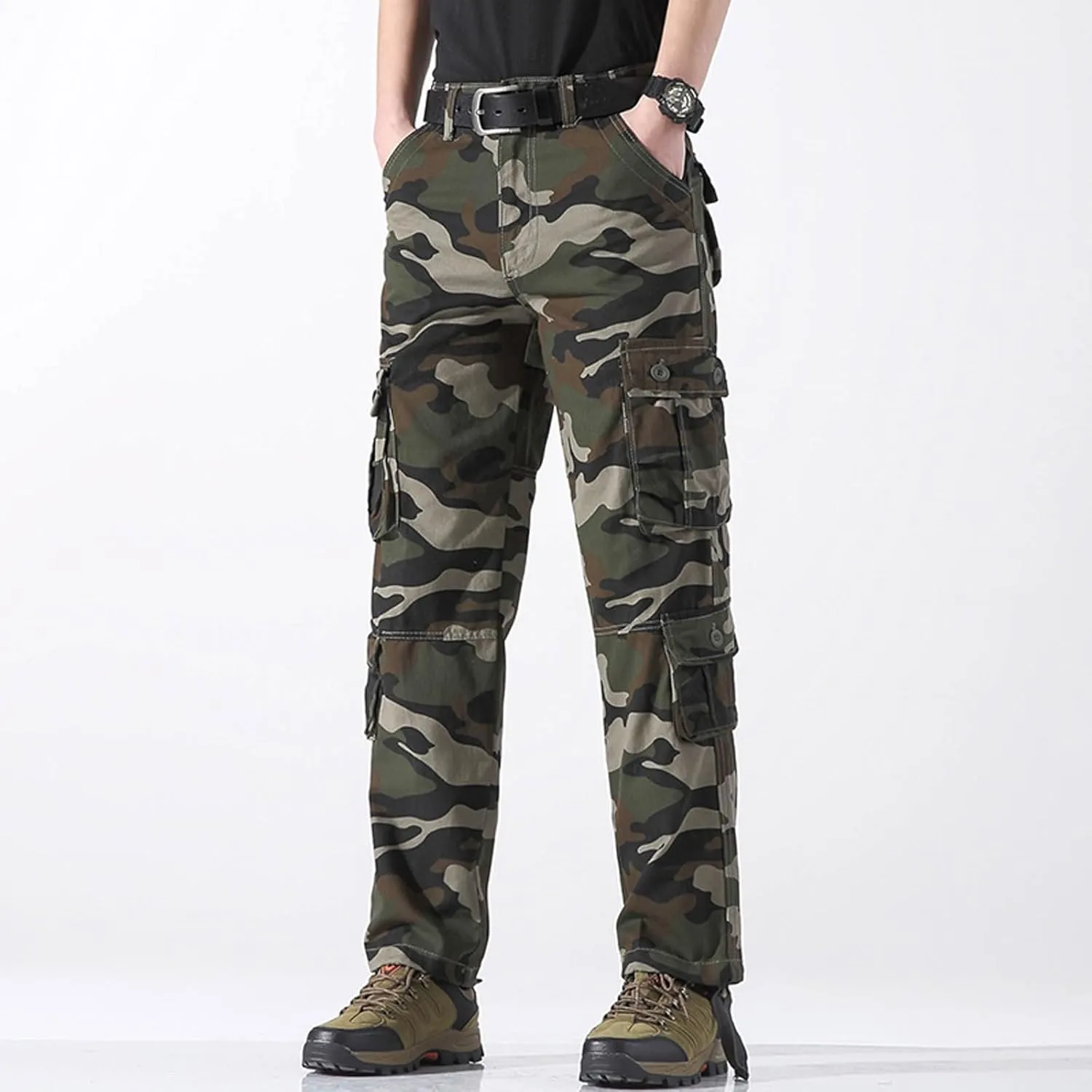Baggy Cargo Pants with Pockets for Men Casual Joggers Outdoor Loose Trousers Y2K Streetwear Jeans Pant