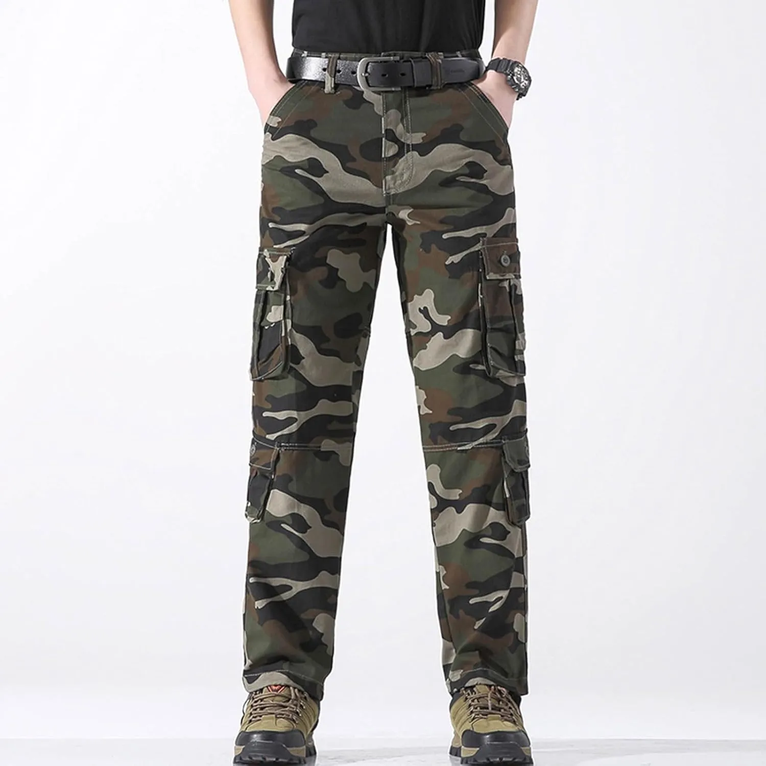 Baggy Cargo Pants with Pockets for Men Casual Joggers Outdoor Loose Trousers Y2K Streetwear Jeans Pant