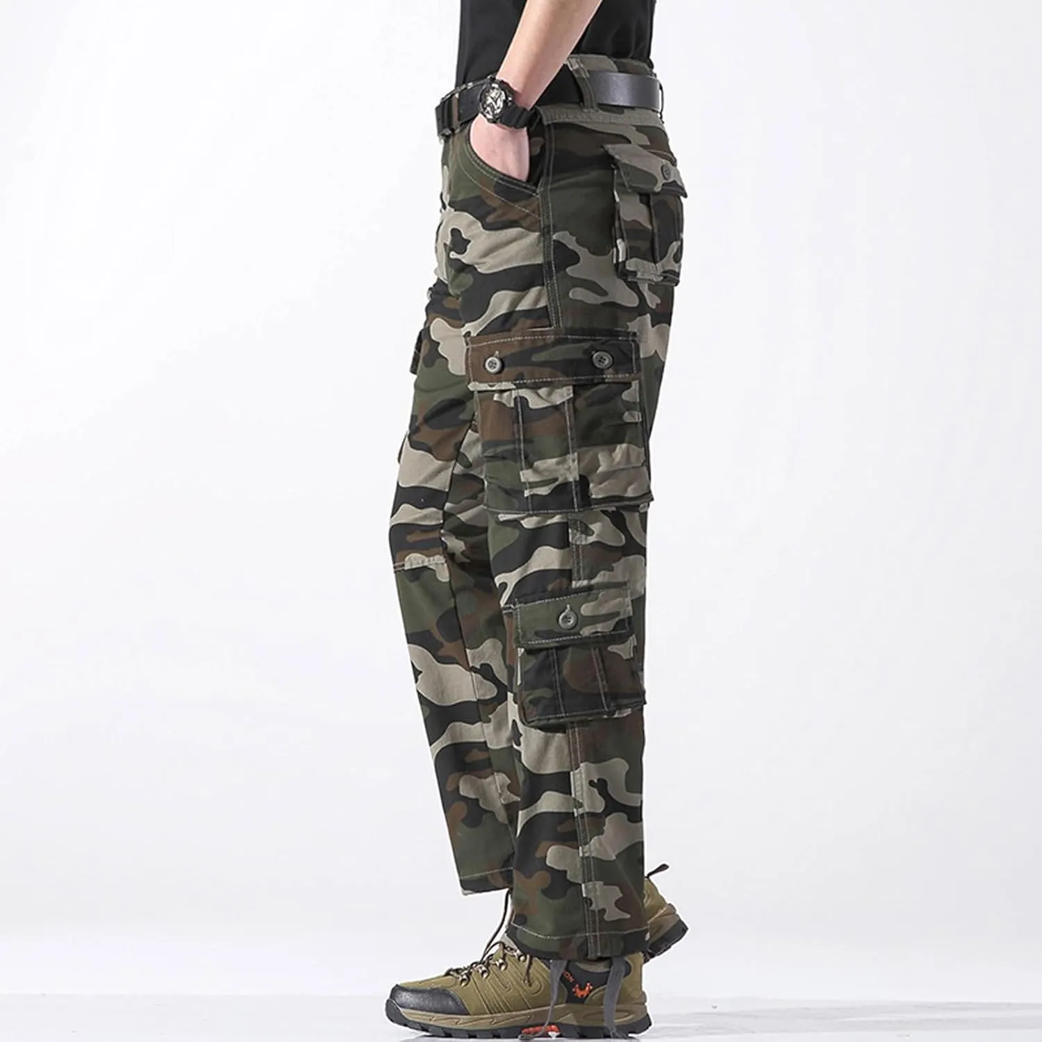 Baggy Cargo Pants with Pockets for Men Casual Joggers Outdoor Loose Trousers Y2K Streetwear Jeans Pant