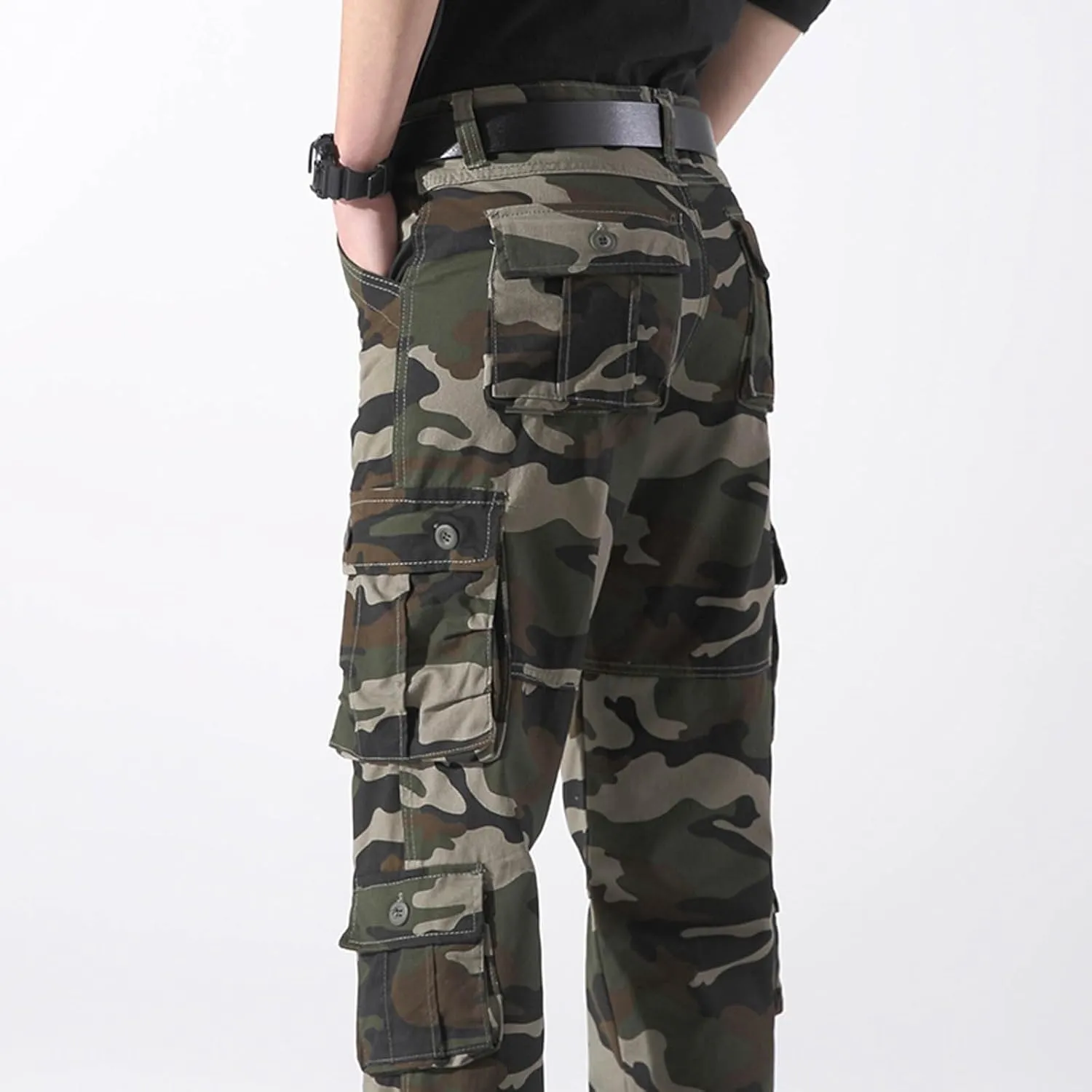 Baggy Cargo Pants with Pockets for Men Casual Joggers Outdoor Loose Trousers Y2K Streetwear Jeans Pant