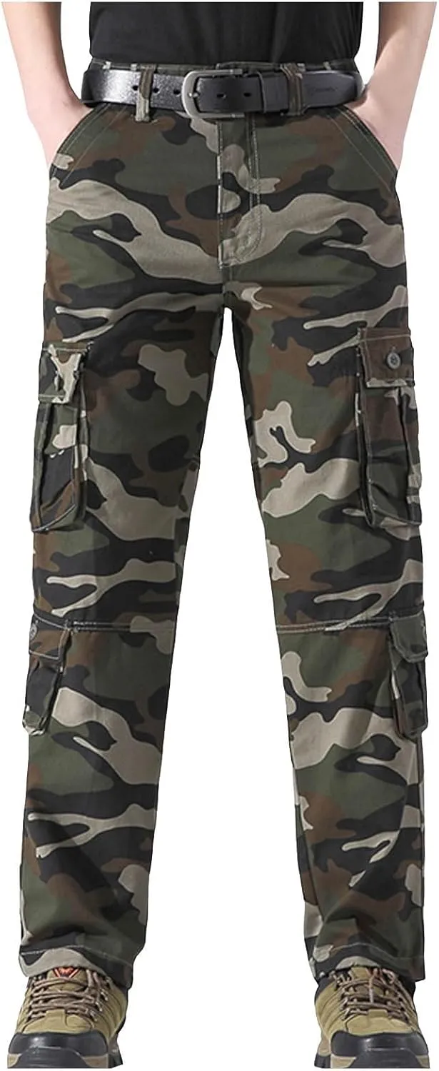 Baggy Cargo Pants with Pockets for Men Casual Joggers Outdoor Loose Trousers Y2K Streetwear Jeans Pant