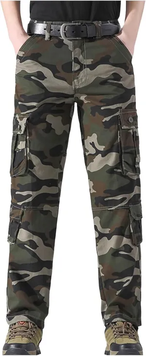 Baggy Cargo Pants with Pockets for Men Casual Joggers Outdoor Loose Trousers Y2K Streetwear Jeans Pant
