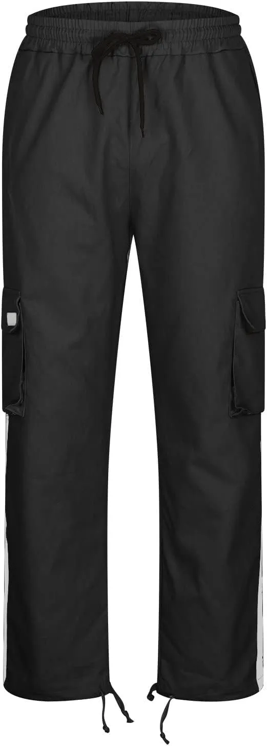 Baggy Cargo Sweatpants for Men Big and Tall Fashion 2023 Color Block Joggers Pants Casual Loose Fit Cotton Cargos