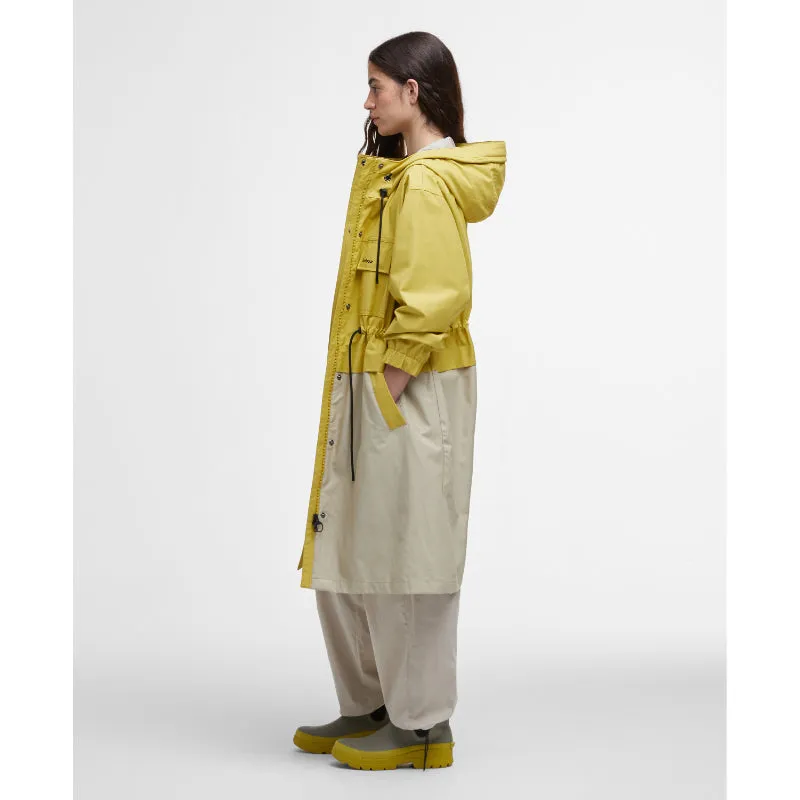 Barbour Evie Ladies Showerproof Parka - Limeade/Light Sand