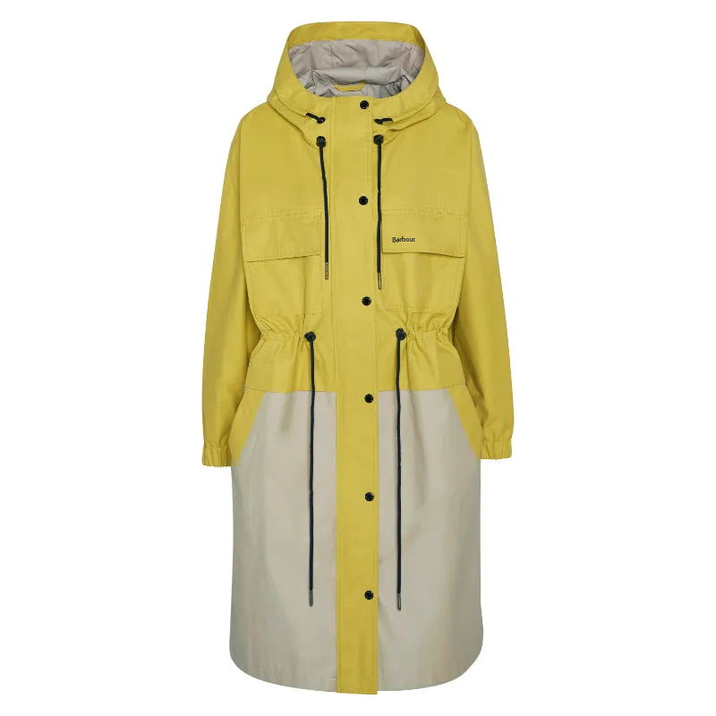 Barbour Evie Ladies Showerproof Parka - Limeade/Light Sand
