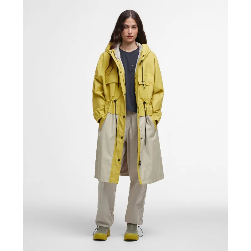 Barbour Evie Ladies Showerproof Parka - Limeade/Light Sand