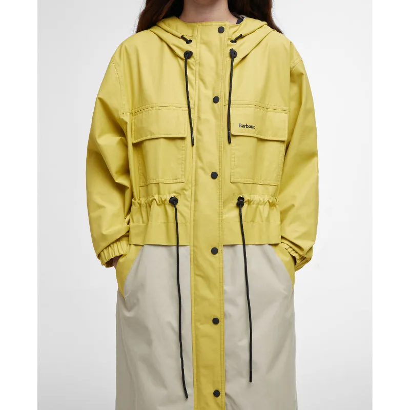 Barbour Evie Ladies Showerproof Parka - Limeade/Light Sand