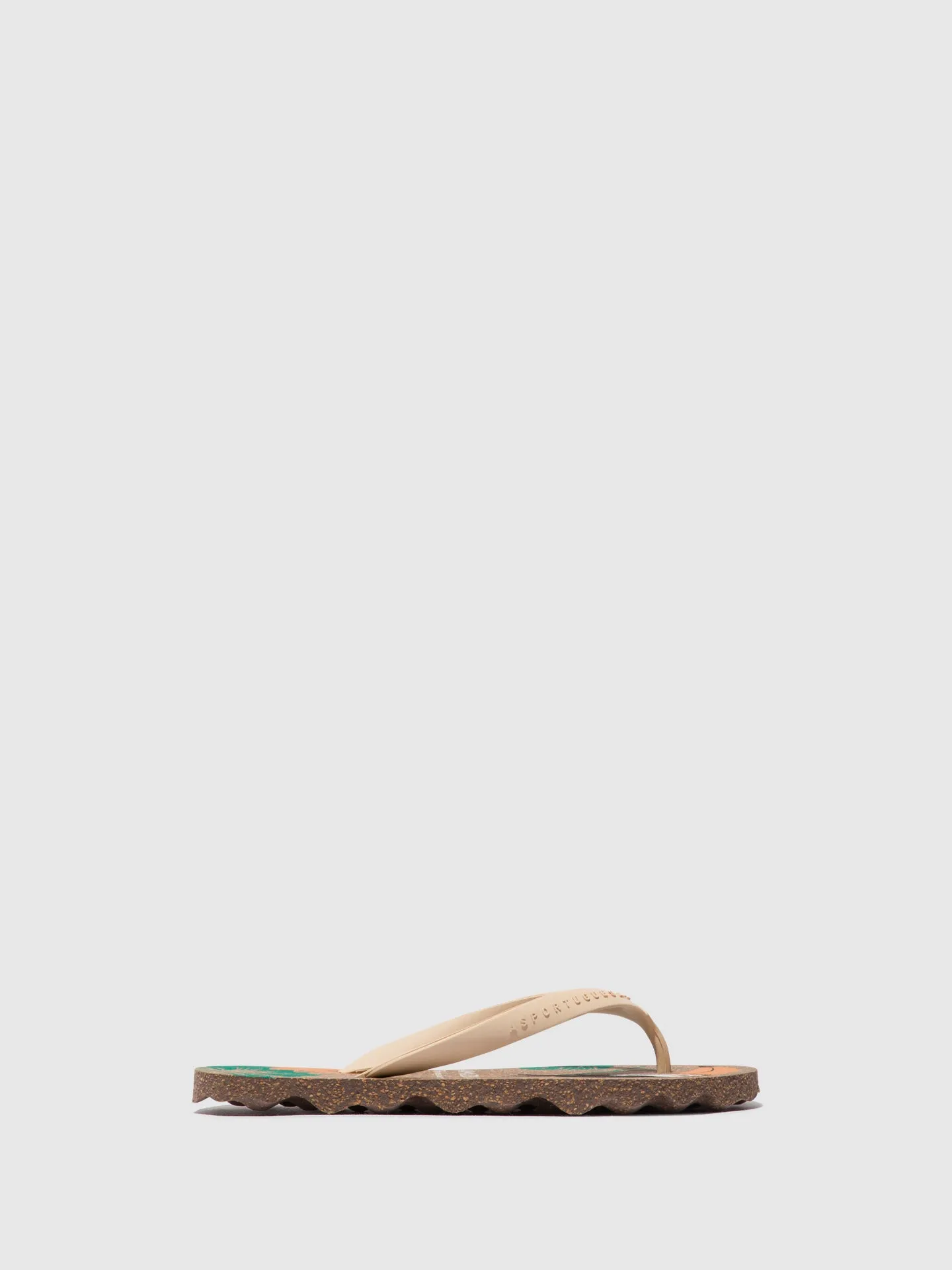 Beach Flip-Flops AMAZONIA Brown & cream strap