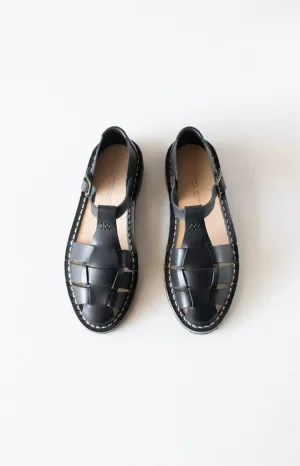 Black Leather Sandals