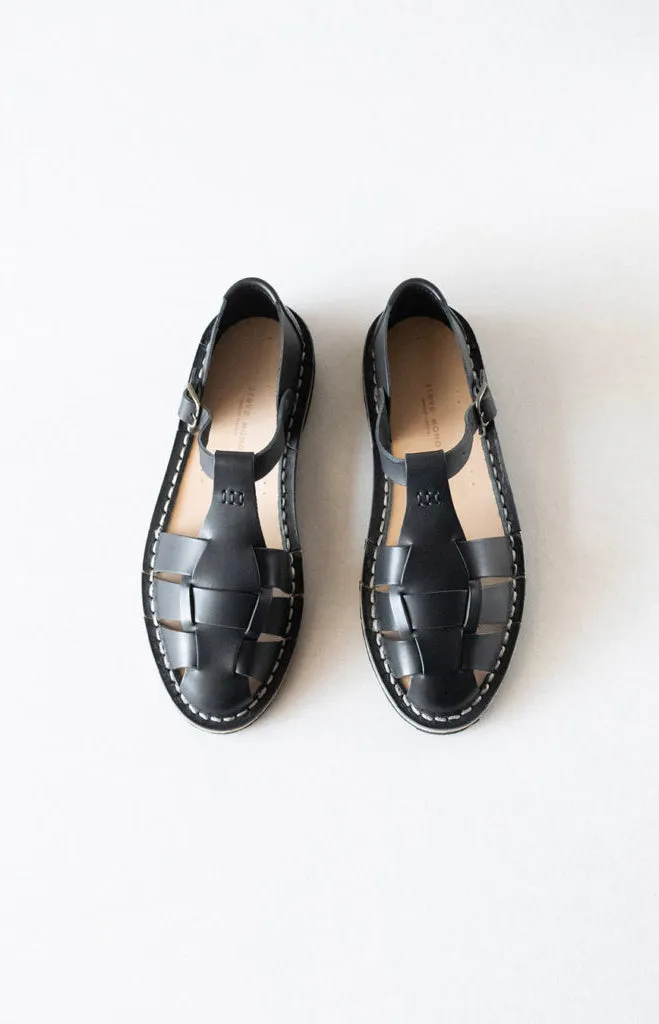 Black Leather Sandals