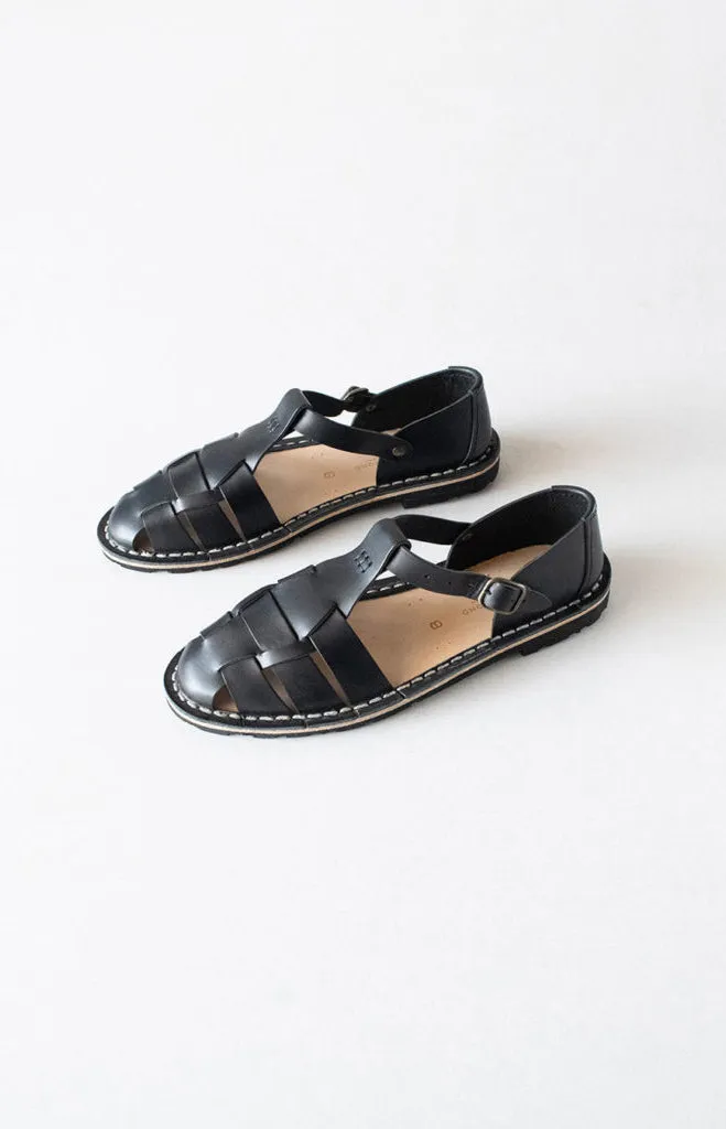 Black Leather Sandals