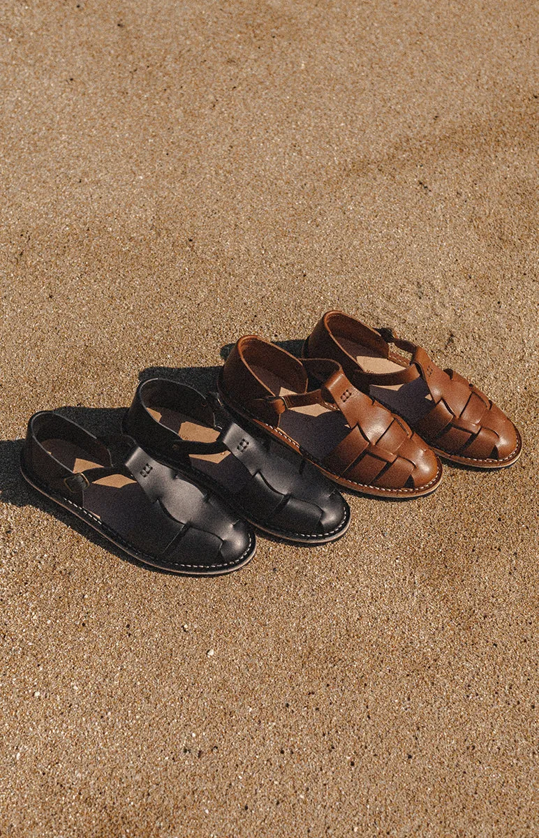 Black Leather Sandals