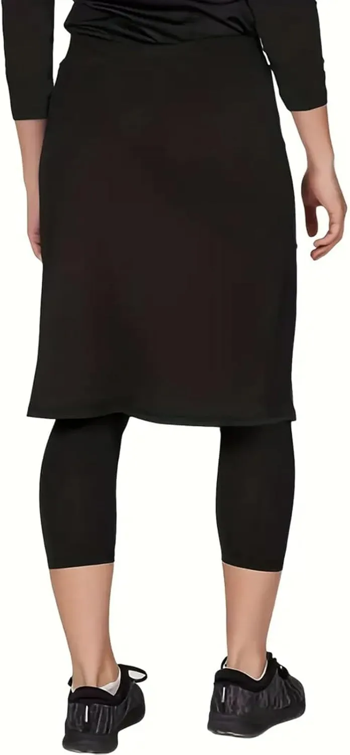 Black Leggings for Women Drawstring Skirt Pants Sports Short Skirt Women's Two Piece Quick Drying Womens Tan
