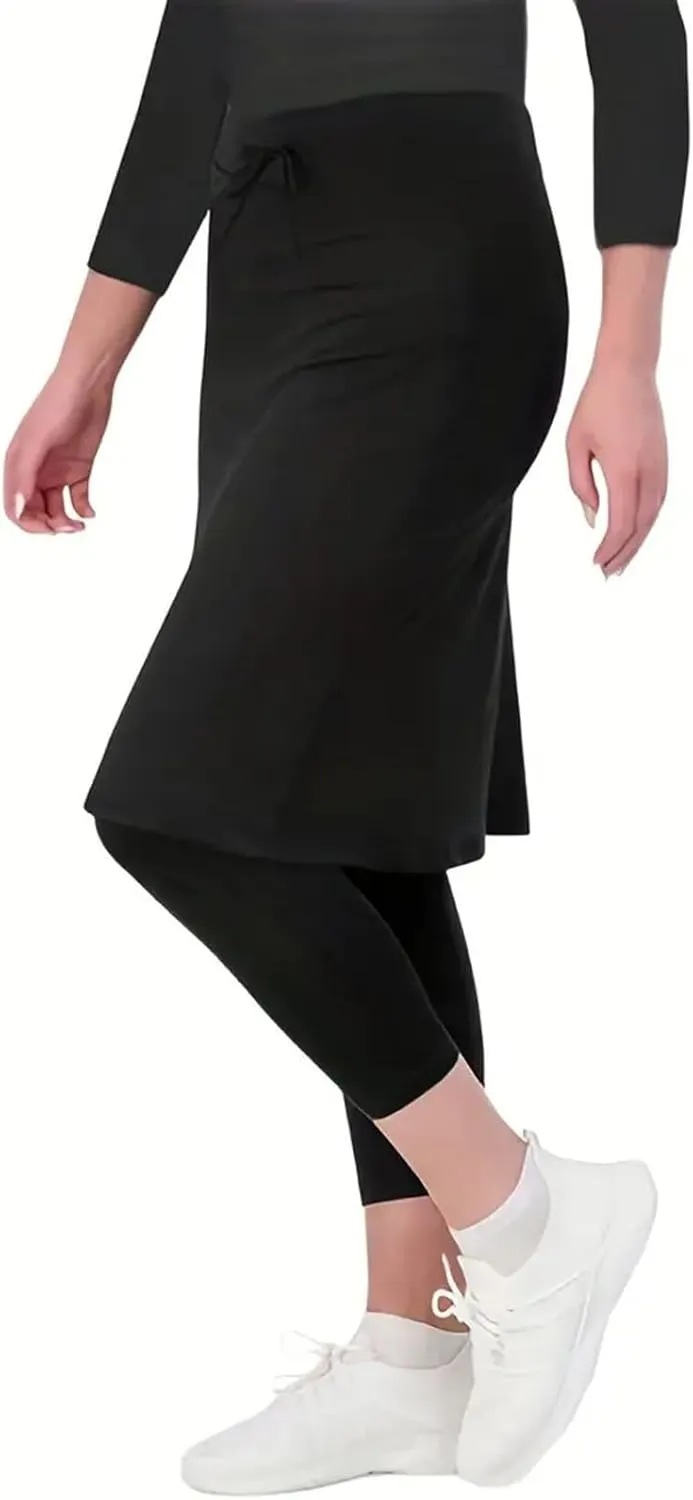 Black Leggings for Women Drawstring Skirt Pants Sports Short Skirt Women's Two Piece Quick Drying Womens Tan