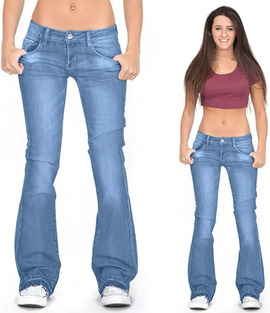 Black Pants for Women Jeans Mid Womens Poket Lace Denim Casual Women's Jeans Straight Leg Denim Pants Womens High