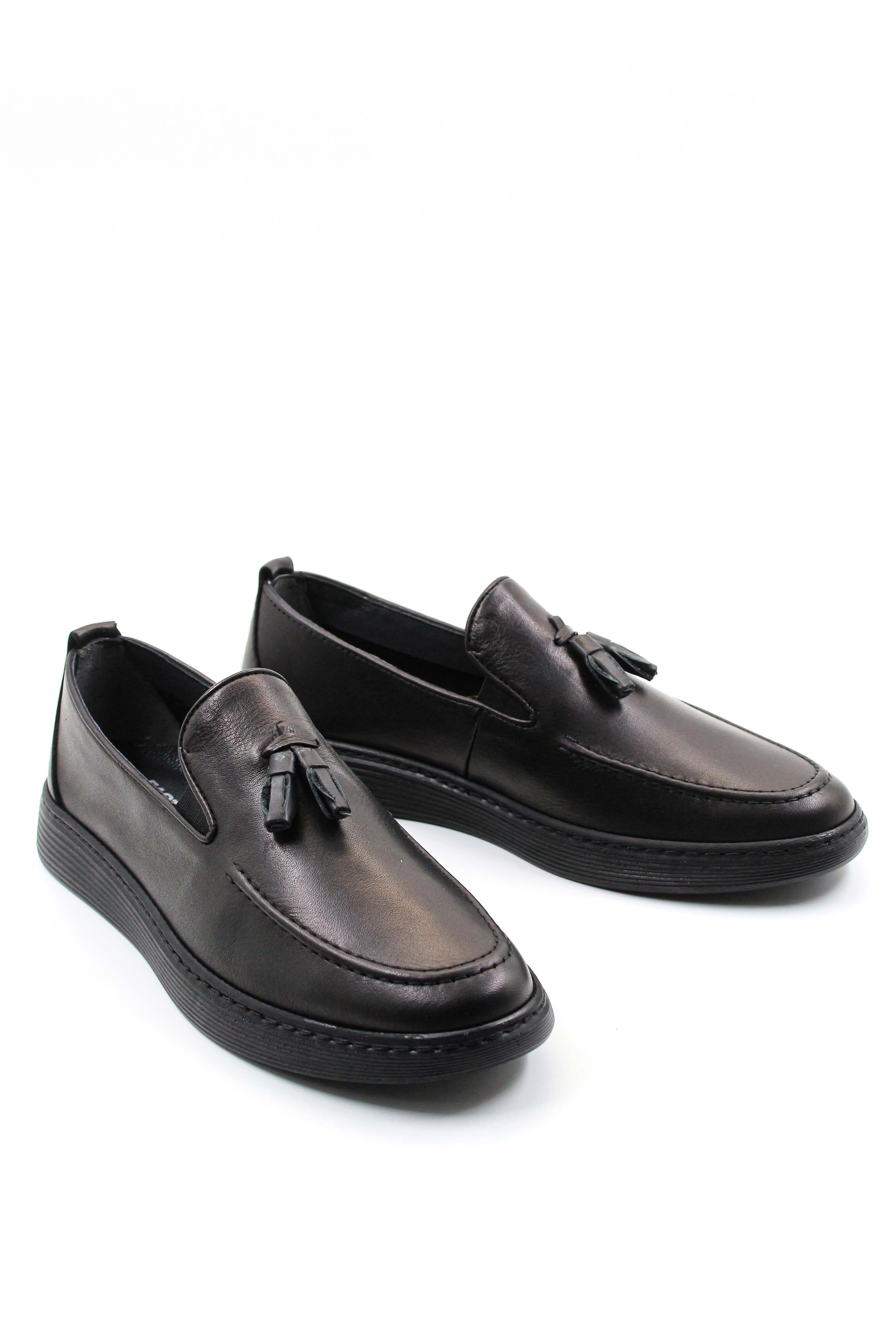 Black Tassel Slip-Ons-Wessi