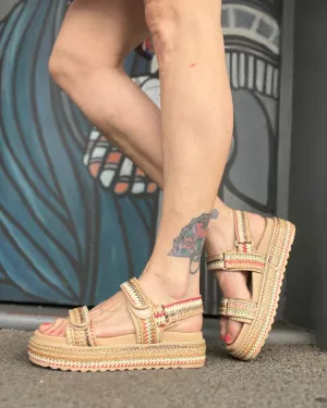 Bridgett Natural Multi Woven Shoes
