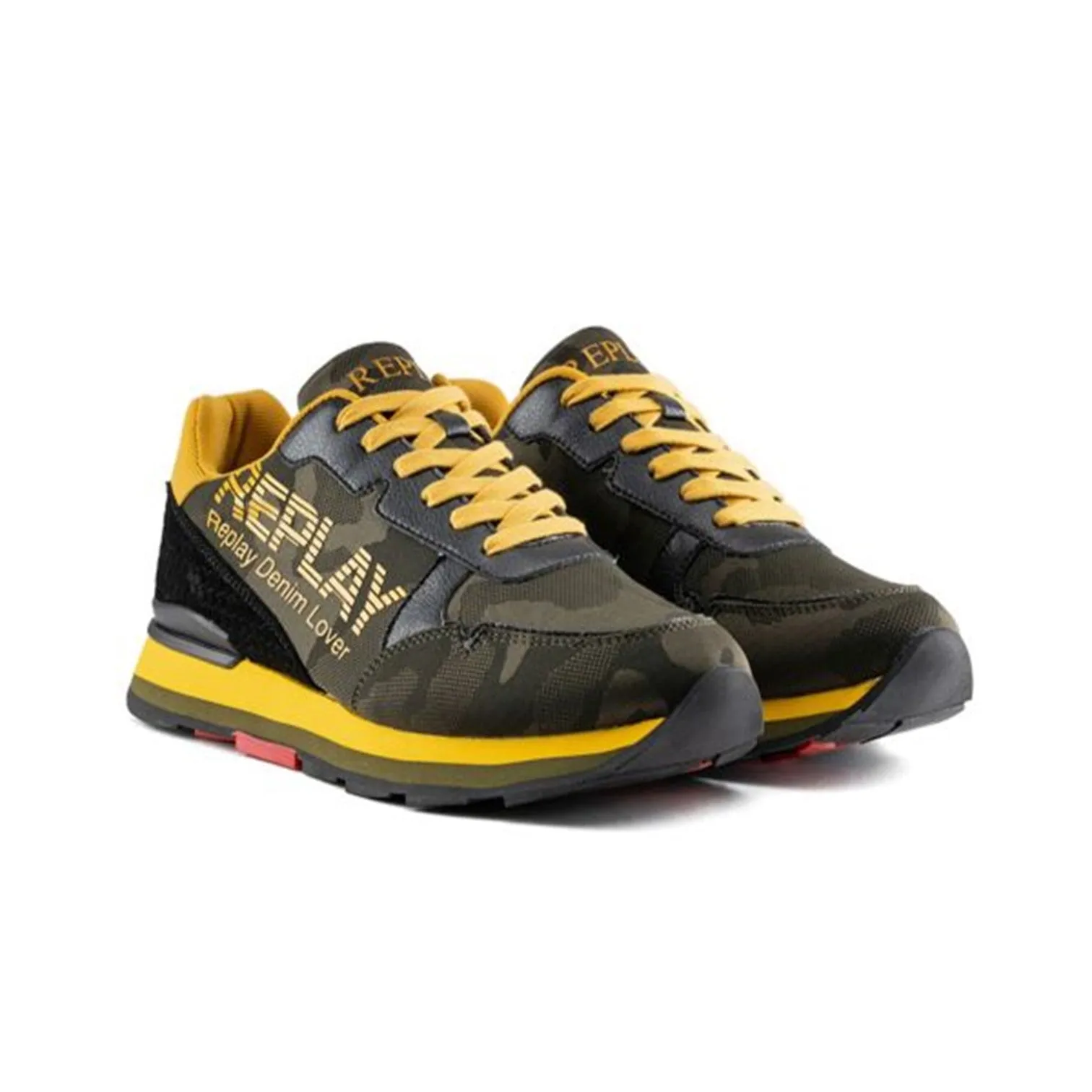 Camo Warmin Lace Up Sneakers Olive