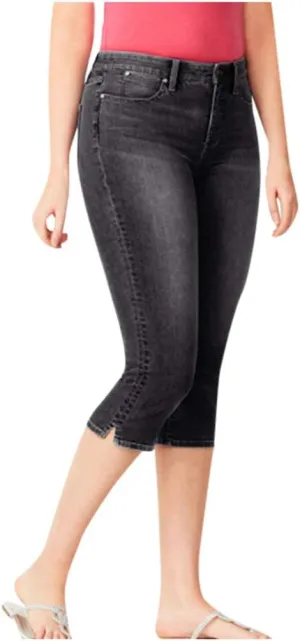 Capri Jeans for Women Plus Size High Waisted Skinny Ripped Jean Denim Pants Slim Fit Stretch Denim Capri Jeans Cropped Pants