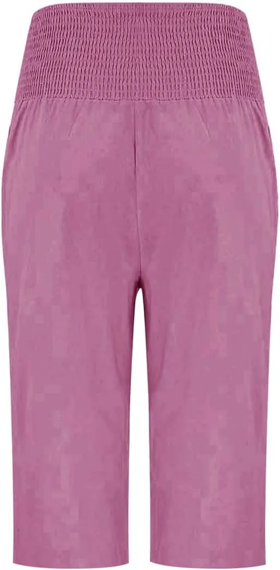 Capri Pants for Women, Wide Leg High Waist with Pockets Tummy Control