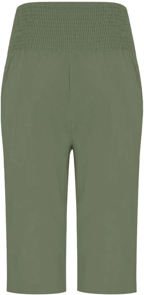 Capri Pants for Women, Wide Leg with Pockets High Waist Tummy Control