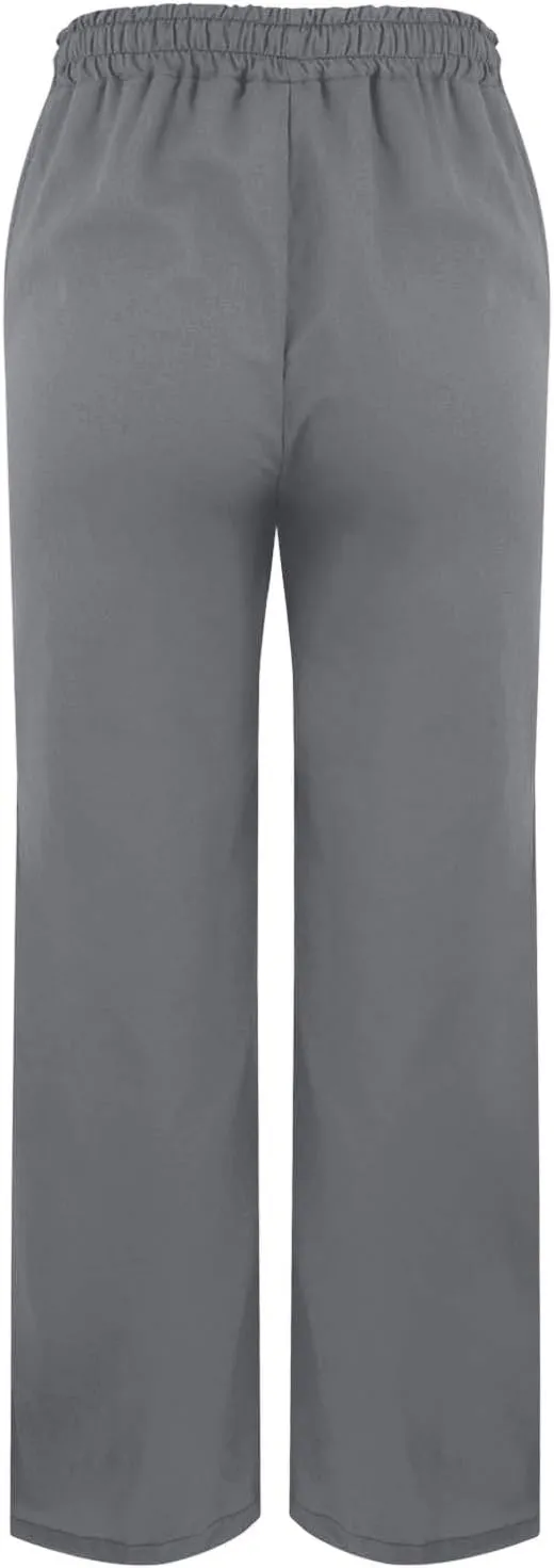Capris Pants for Women Casual Cotton Linen Elastic Loose Pants Drawstring Straight Wide Leg Trousers with Pocket White 2X