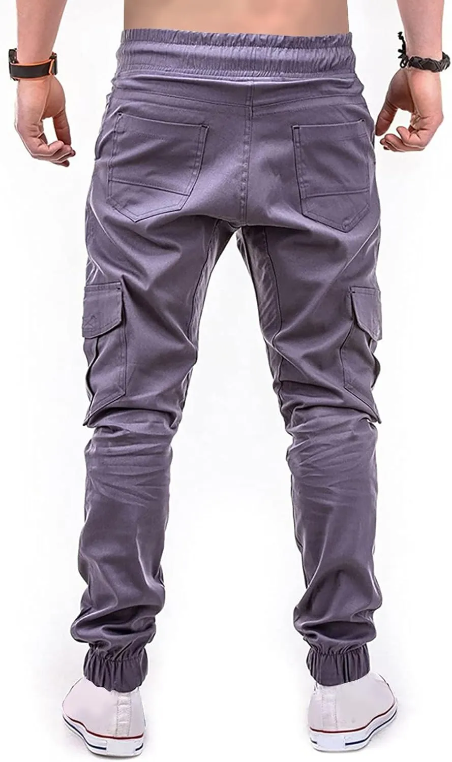 Cargo Joggers for Men Slim Fit Stretch Pants Lightweight Workout Sweatpants Quick Dry Elastic Drawstring Pants 2025