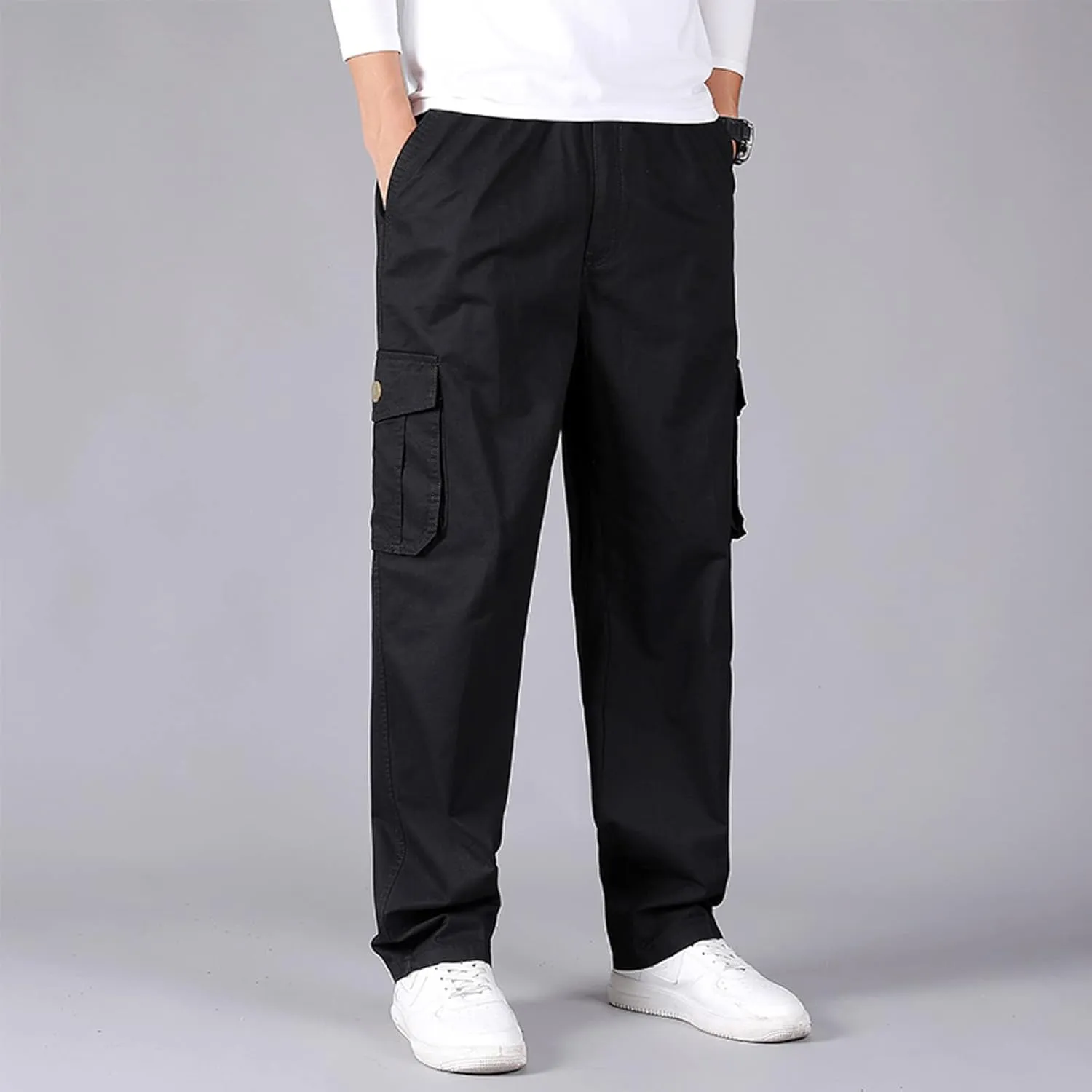 Cargo Pants for Men Big and Tall, Loose Jogger Pants High Street Sports Outdoor Running Sweater Trousers Cargo Pants