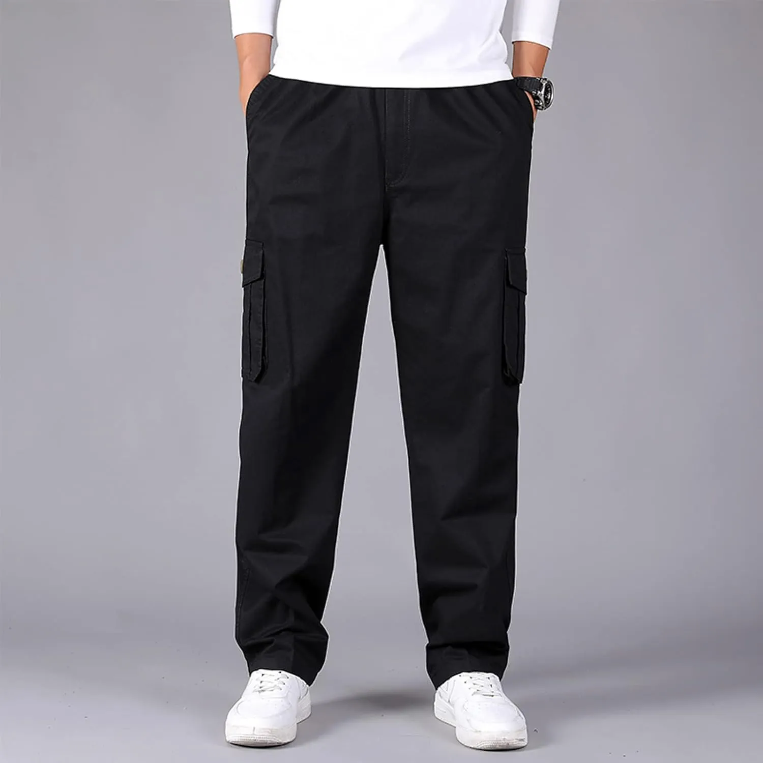 Cargo Pants for Men Big and Tall, Loose Jogger Pants High Street Sports Outdoor Running Sweater Trousers Cargo Pants