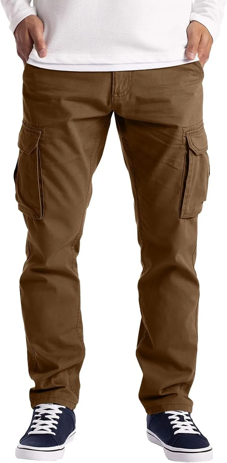 Cargo Pants for Men Big and Tall, Outdoor Trousers Mens Sweatpants with Zipper Fly Tapered Gym Running Workout Pants