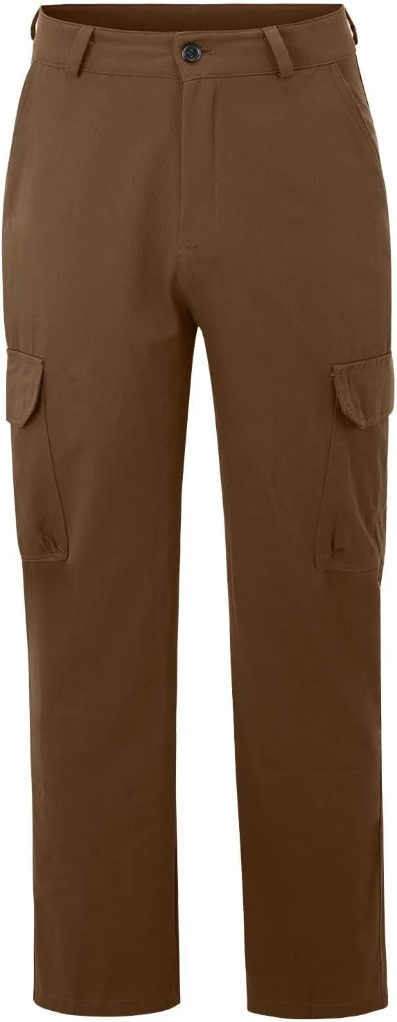 Cargo Pants for Men Big and Tall, Outdoor Trousers Mens Sweatpants with Zipper Fly Tapered Gym Running Workout Pants