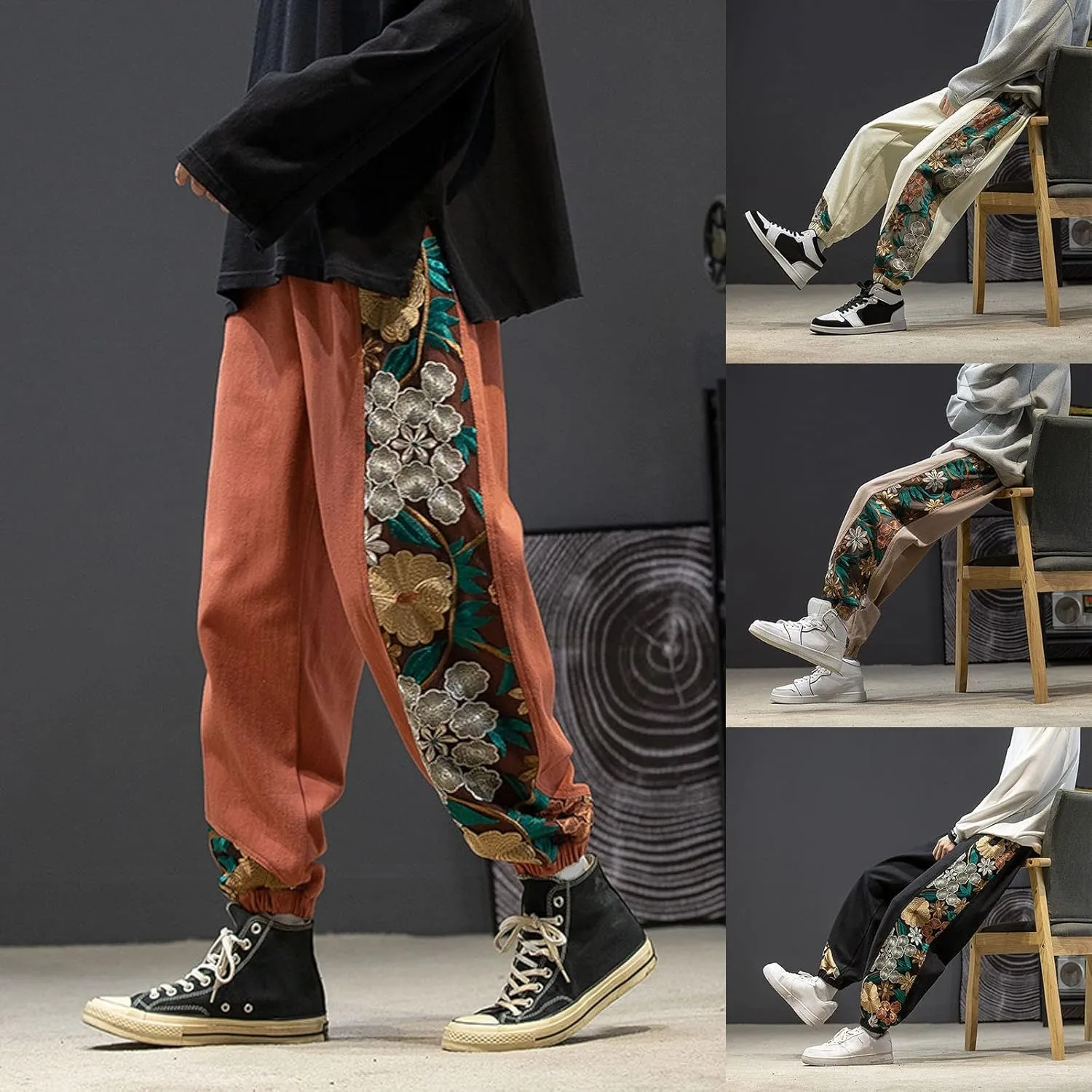 Cargo Pants for Men Big and Tall, Pants Men's Sweatpants Casual Lounge Cotton Yoga Pants Loose Open Bottom Straight
