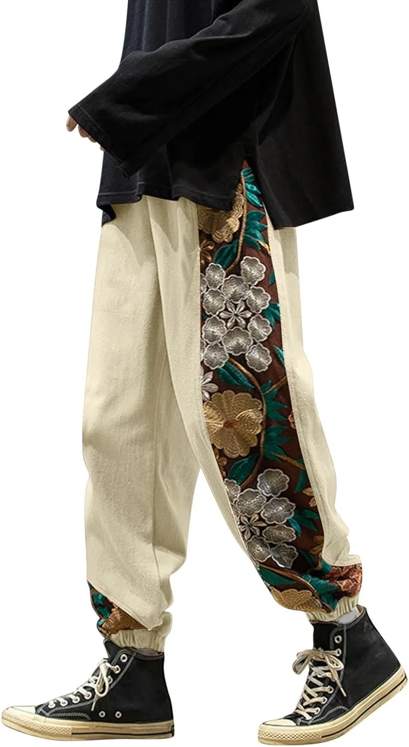 Cargo Pants for Men Big and Tall, Pants Men's Sweatpants Casual Lounge Cotton Yoga Pants Loose Open Bottom Straight