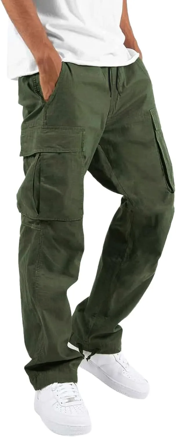 Cargo Pants for Men Joggers for Men Stretch Men's Slim Fit Fleece Pants Winter Big and Tall Stretch Jogger Sweatpants