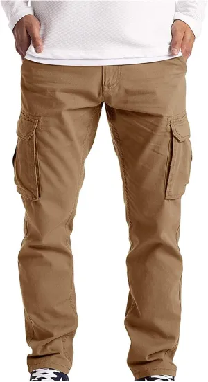 Cargo Pants for Men Joggers Wild Athletic Work Pants Loose Fit Hiking Trousers Outdoor Wearing Track Pants with Pockets