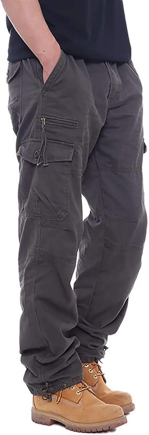 Cargo Pants for Men Multi Pockets Baggy Pants Stretch Skinny Fit Sweatpants Plus Size Hunting Pants 2024