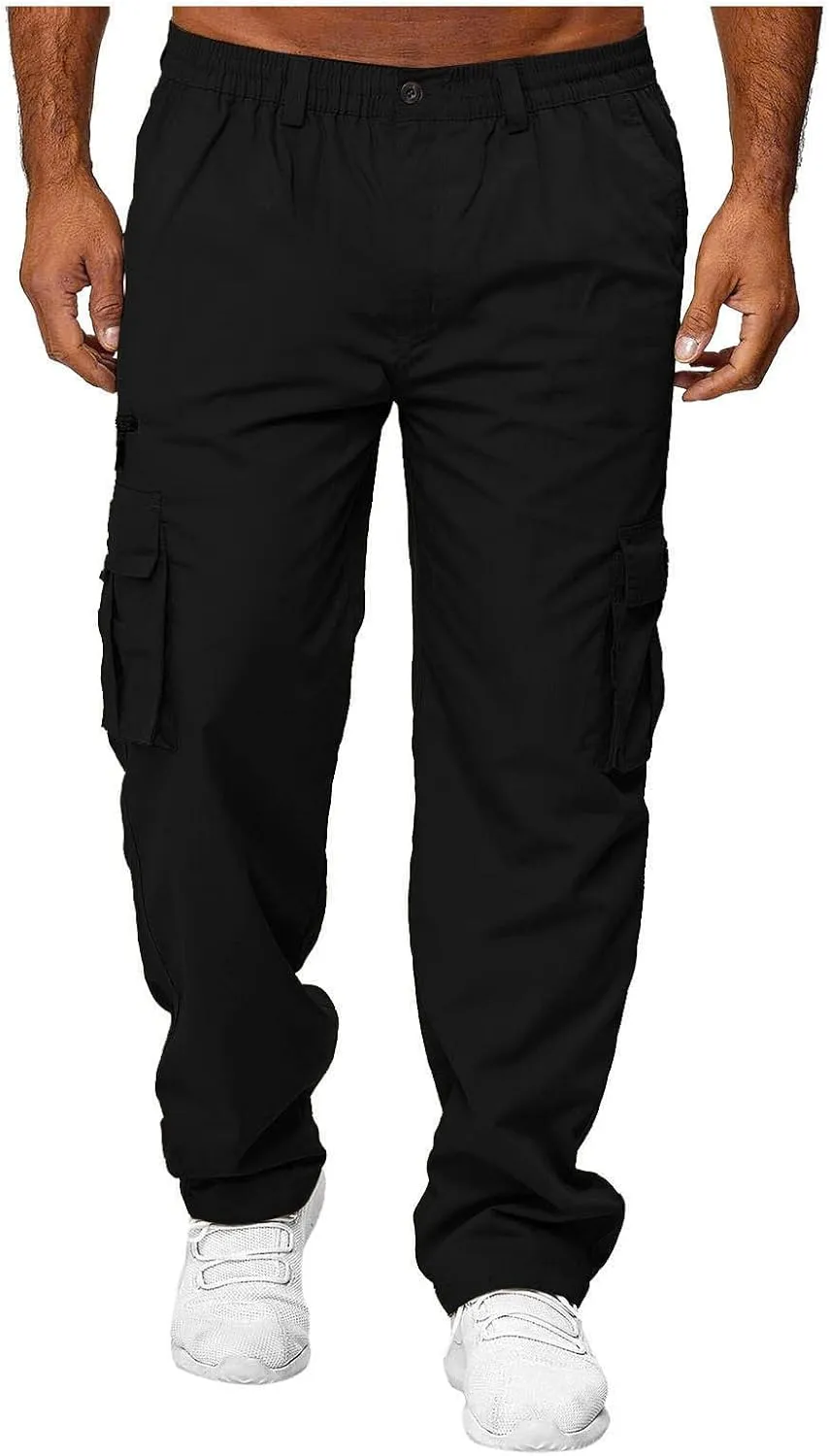 Cargo Pants for Men Multi Pockets Baggy Pants Stretch Skinny Fit Sweatpants Plus Size Hunting Pants 2024