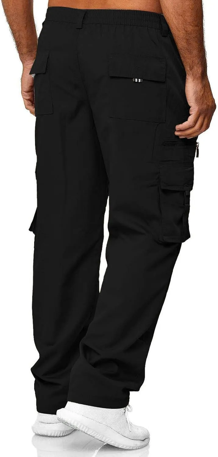 Cargo Pants for Men Multi Pockets Baggy Pants Stretch Skinny Fit Sweatpants Plus Size Hunting Pants 2024
