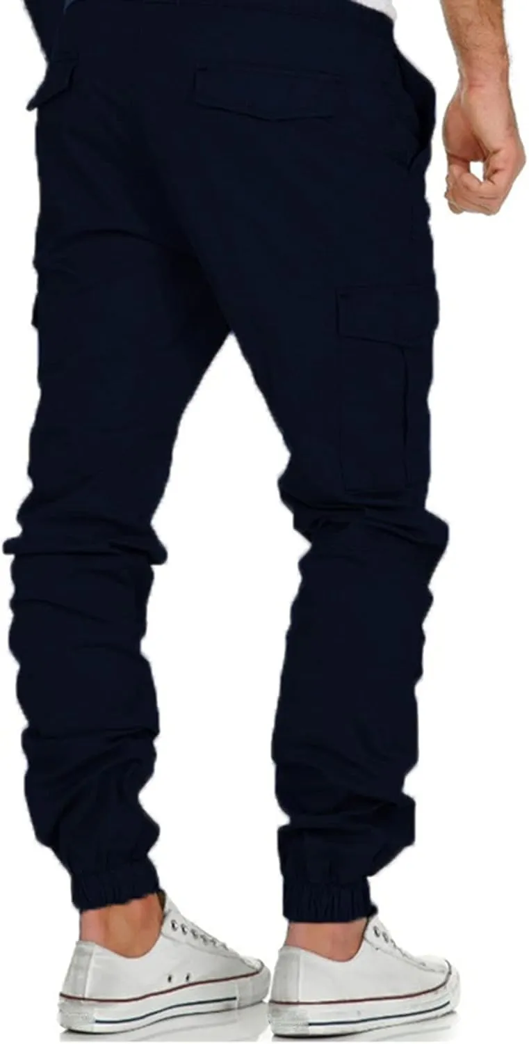 Cargo Pants for Men Slim Fit Wild Work Pants Workout Joggers Tapered Leg Sweatpants for Men with Pockets Hiking Trousers
